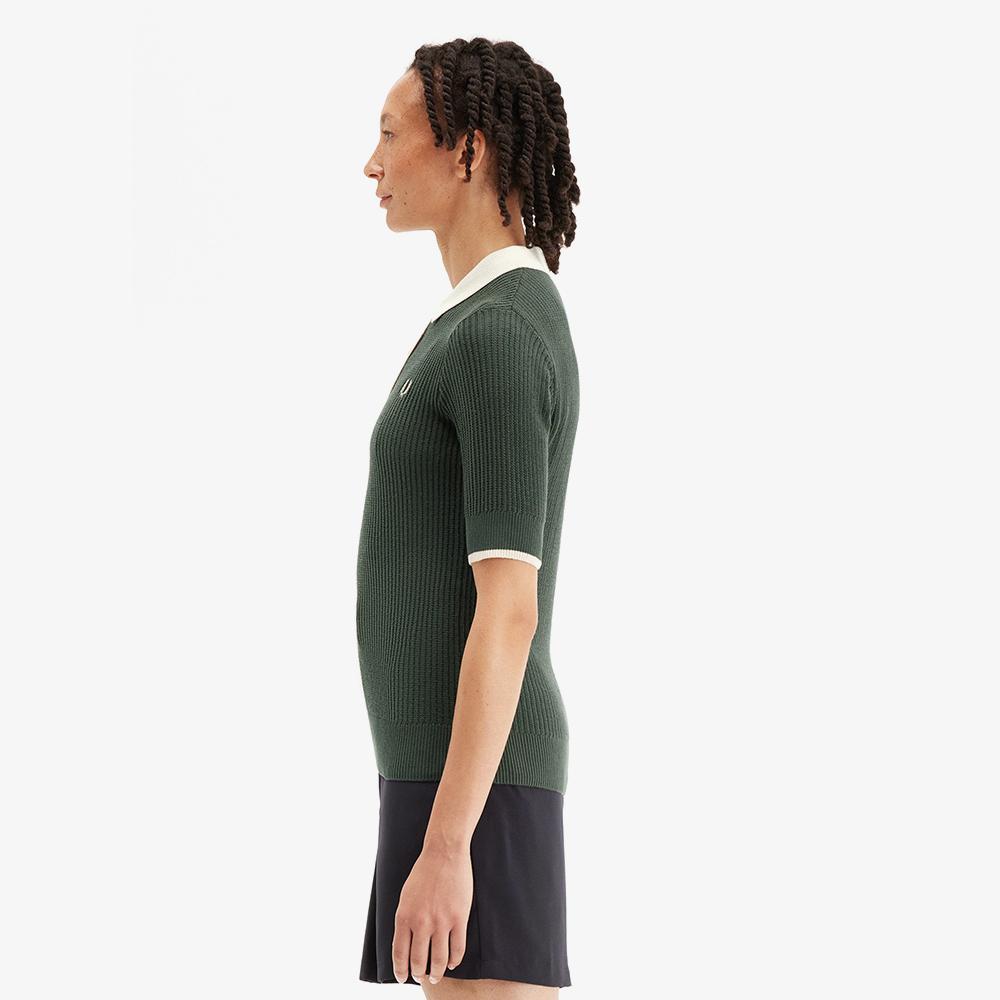 Fred Perry [Womens] Mesh Knit Polo Shirt - Coat Green Afpf2519113-X89