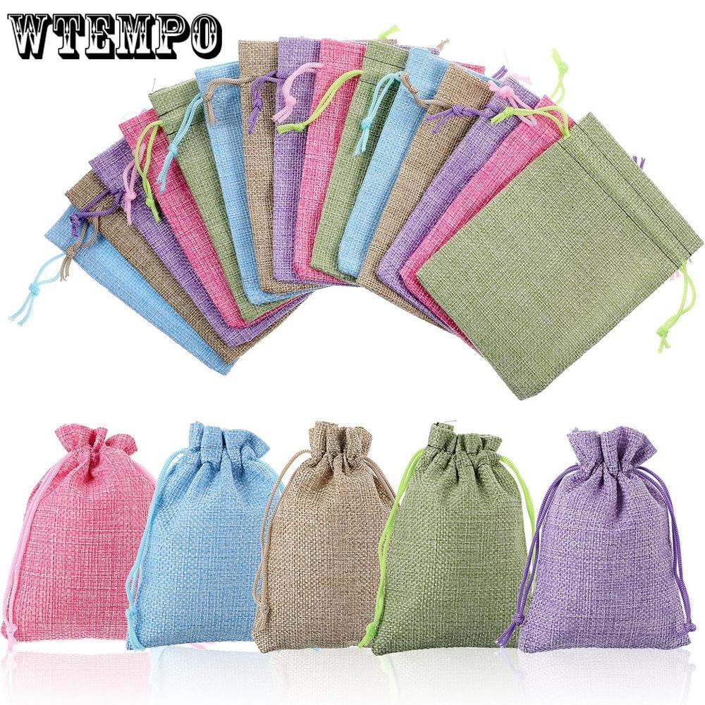 15pcs Linen Drawstring Bags Gift Bags Candy and Jewelry Bags Wedding Packaging Bags Drawstring Bags