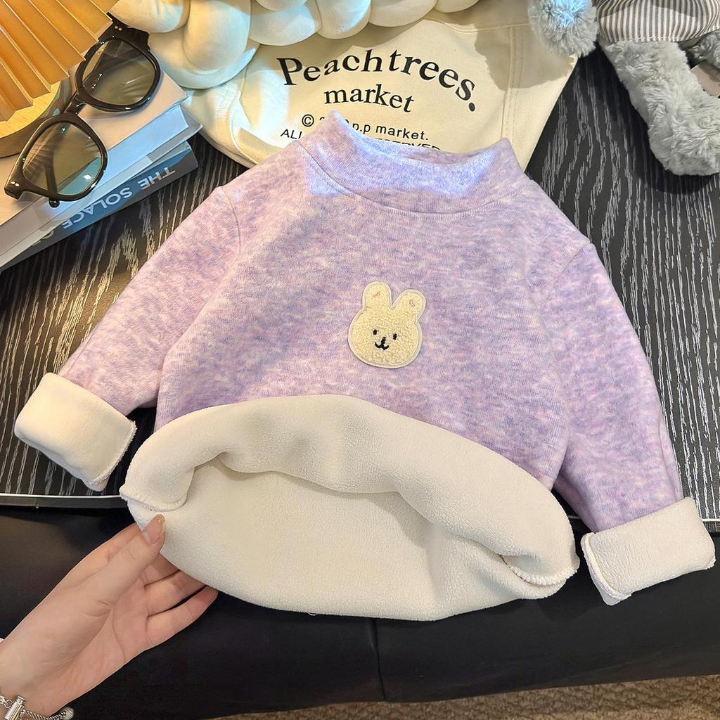 Children's Wool-Silk Koala Fleece Base Layer with Half-High Collar 