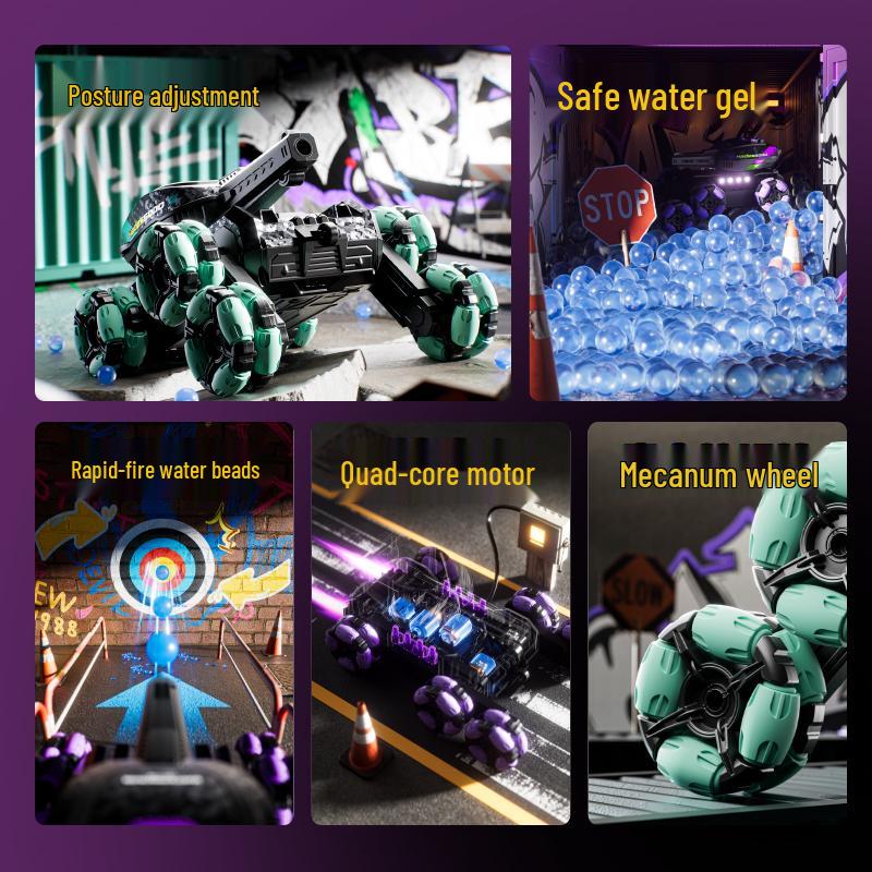 Six-Wheel Remote Control Stunt Tank: Gesture-Sensing Off-Road Water Bomb Toy for Kids