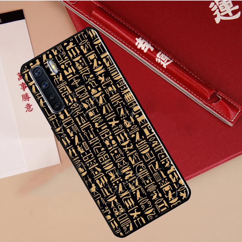 

Egyptian Hieroglyphics Symbols Case For Oppo A60 A98 A58 A78 A18 A38 A80 A40 A77 A57 A17 A74 A54 A94 A96 A76 A16 A15 A5 Pro OPPO A60 4G