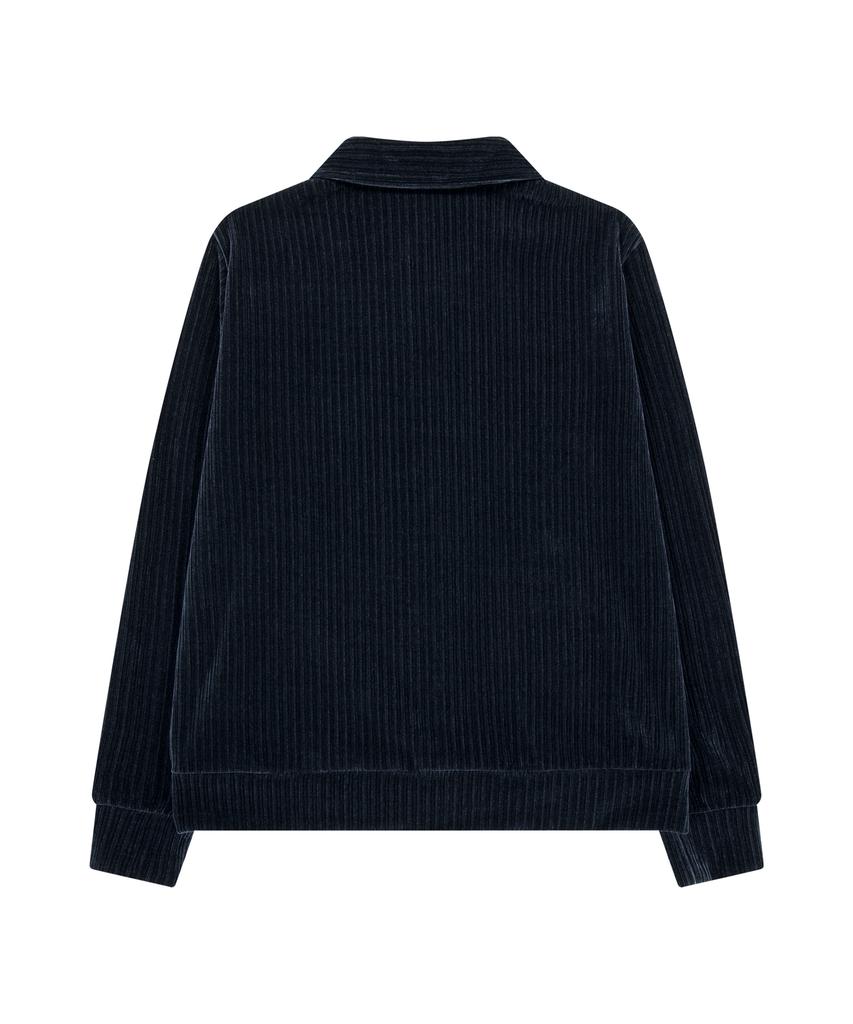 Iugamakaras Velor Collar Zip-Up Jacket (Navy)