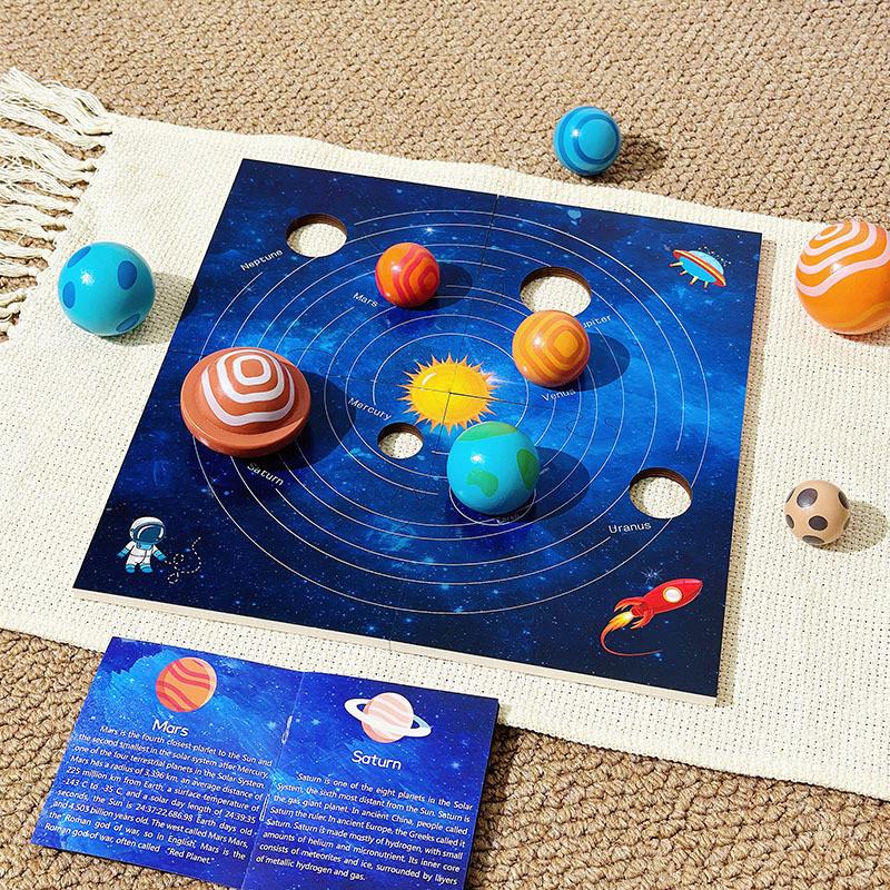 

Puzzle Planets Eight Universe Cognitive Ball Matching Board Wooden Children Toy StyleA
