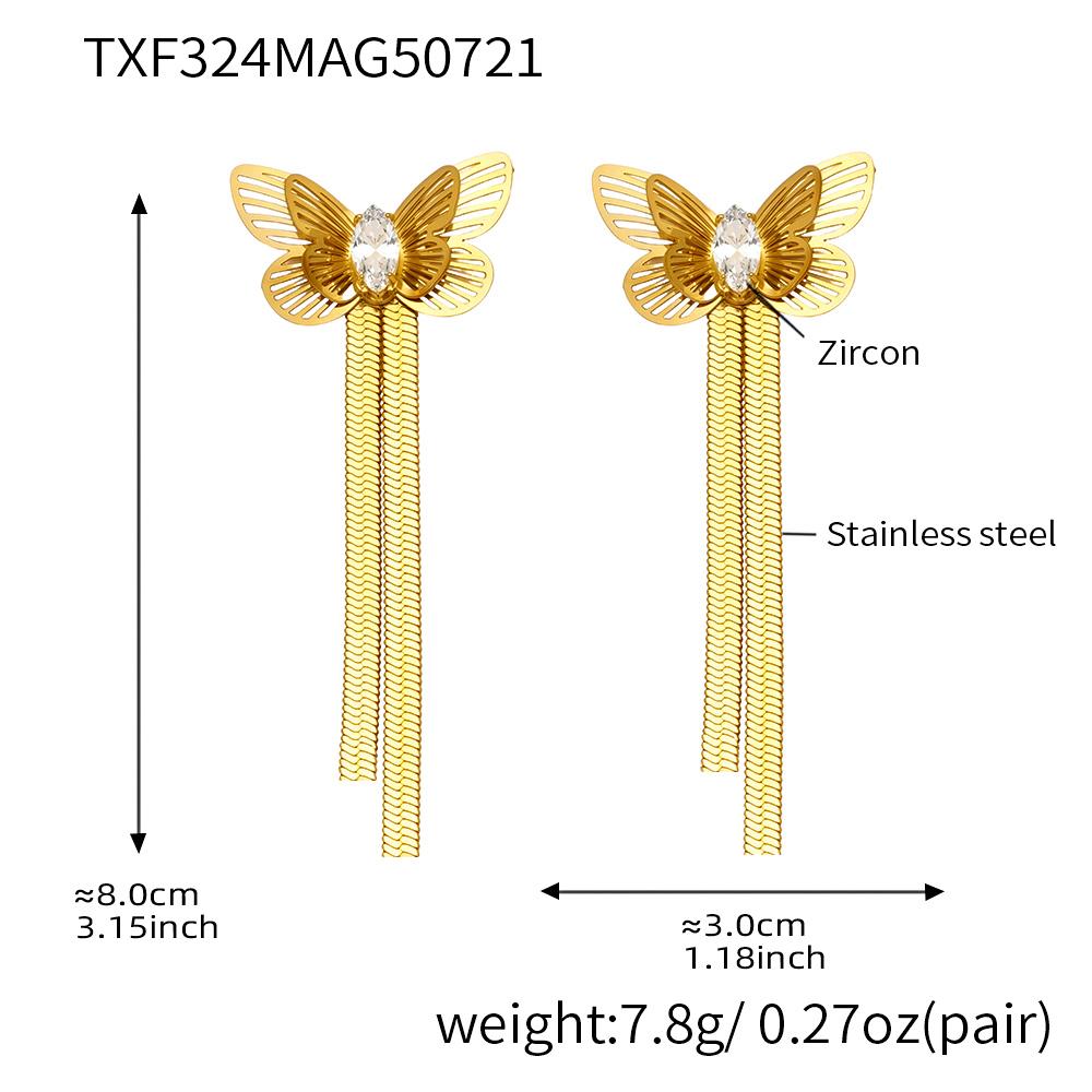 Flower Earrings Necklace Bracelet Ring In Stainless Steel Herringbone Chain Necklaces Bracelets Tassel Stud Earring For Women