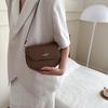 Simple Texture Solid Color Semi-round 2025 New Trend Foreign Texture Casual Shoulder Crossbody Saddle Bag Women