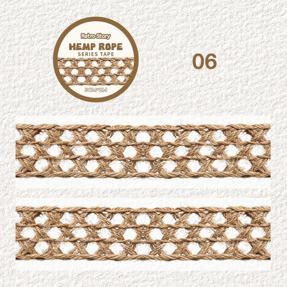 

Retro Weaves Series Vintage Hemp Rope Landscape Material Collage PET Tape Creative DIY Handbook Journal Decoration Stationery