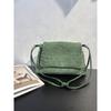 Woven Suede Leather Crossbody Bag Women Small Square Top-Flap Shoulder Daily Commute Stylish Handcrafted