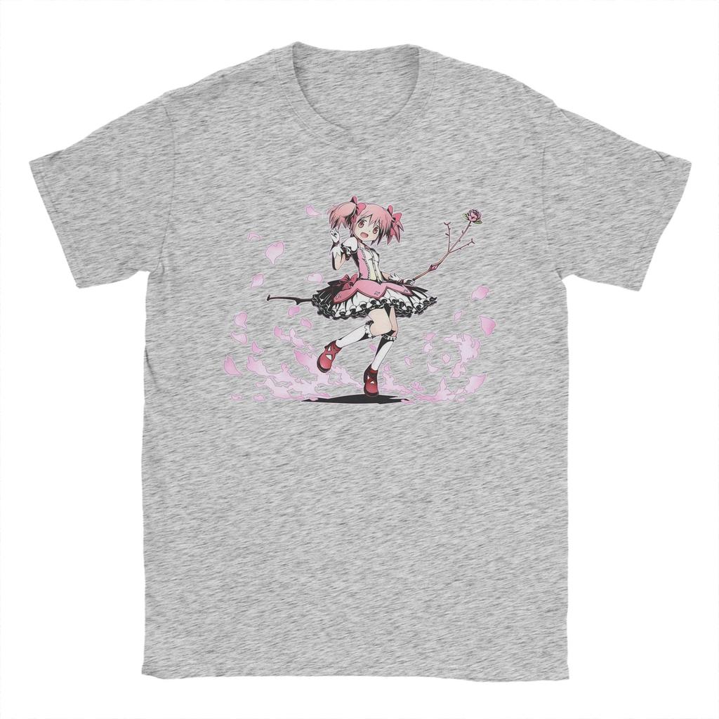 Madoka Mahou Shoujo Unisex T Shirts Puella Magi Madoka Magica Anime Tee Shirt Short Sleeve O Neck TShirts Pure Cotton Clothing