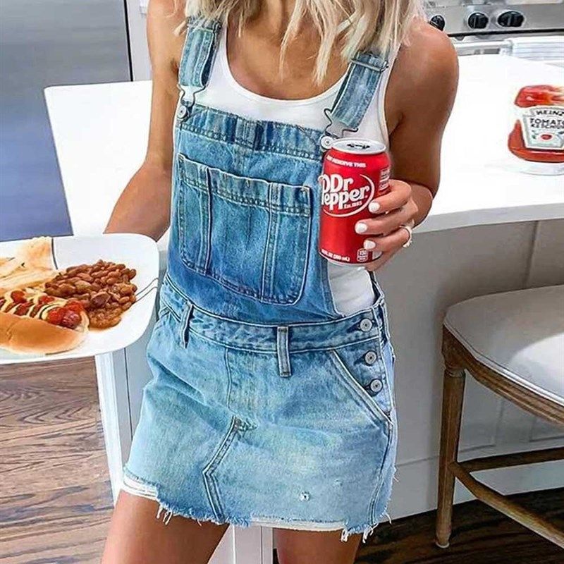 

Новая женская джинсовая юбка для стирки, юбка на подтяжках, облегающее платье Blue 3XL