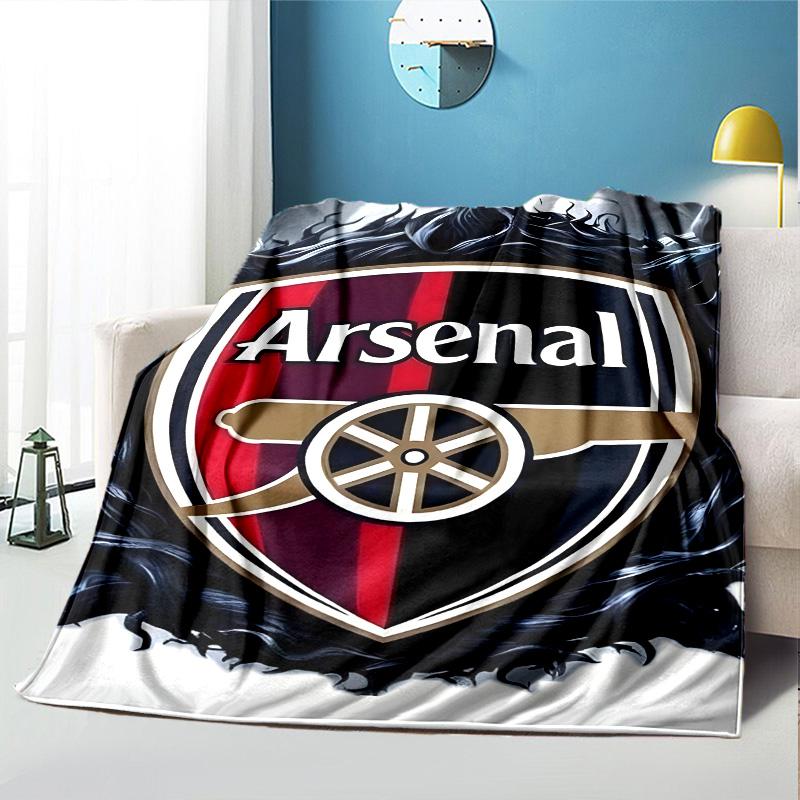 Arsenal F.C Pattern Blanket for Home Decoration, Bed, Sofa, Car Travel, Camping, Suitable for All Seasons, Birthday Christmas Gift