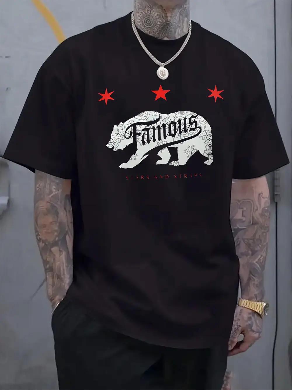 

Famous Bear Graphic Print Short-Sleeve T-shirt - Black XL