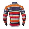 Spring Autumn Men's Striped Polo Shirts Long Sleeve Casual O-Neck Loose Tees Tops