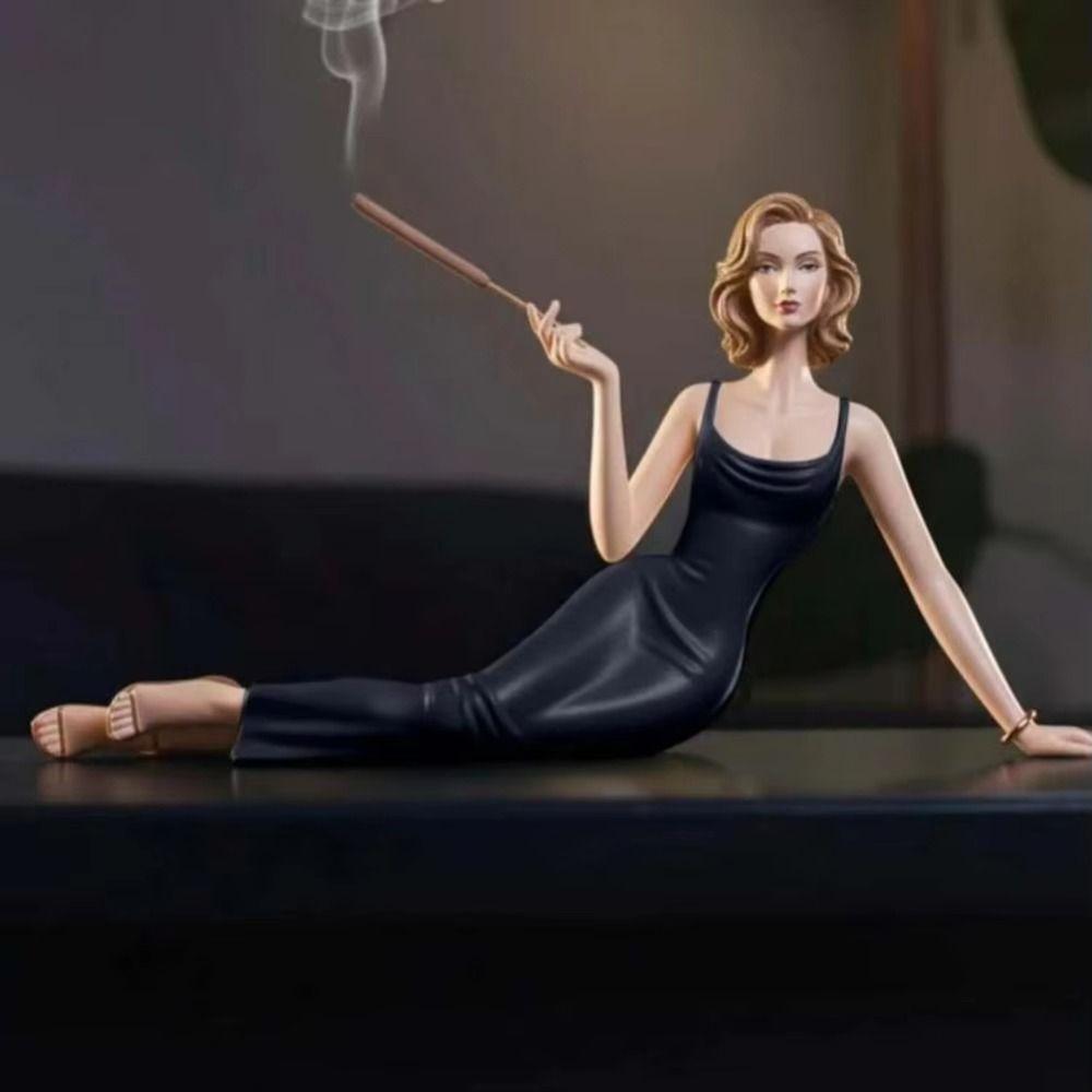 Creative Aroma Statue Stand Handcrafted Incense Burning Tray Women Figurine Incense Burner  Home
