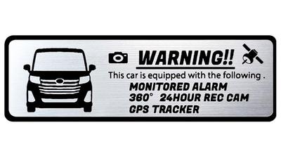 Honami Works ROOMY Custom Security Emblem 24 Hour Surveillance Dash Cam GPS Tracker Sticker