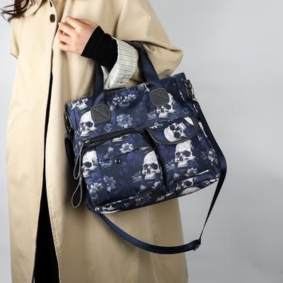 Skull Women's Bag Fashion Large Capacity Tote Bag Oxford Cloth Printing Casual Messenger Bag