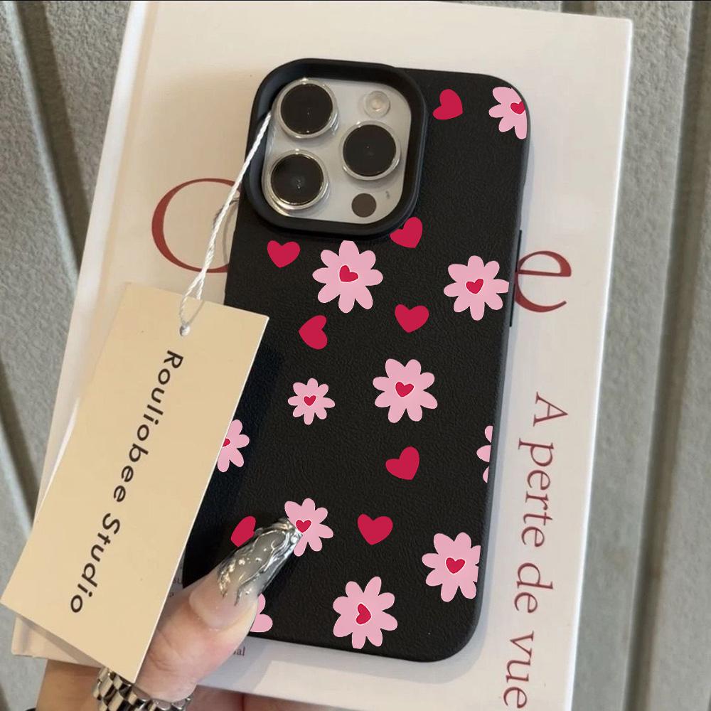 INS Colorful Floral Bow Lichee Leather Pattern Phone Case For Redmi A5 A3 A1 14C 13 12 12C 10 9 8 K60 Ultra Shockproof Cover