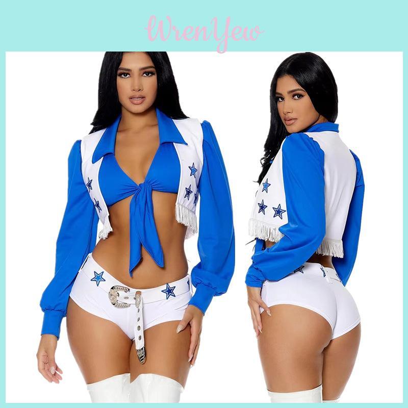 Costume di Halloween di Tendenza per Adulti Costume da Cheerleader da Donna con Design a Stella