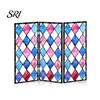 Colorful Folding Screen Mini Decorative Stained Glass Effect 3 Panel Divider Acrylic Desktop Office Desk Decoration Ornament for Home Living