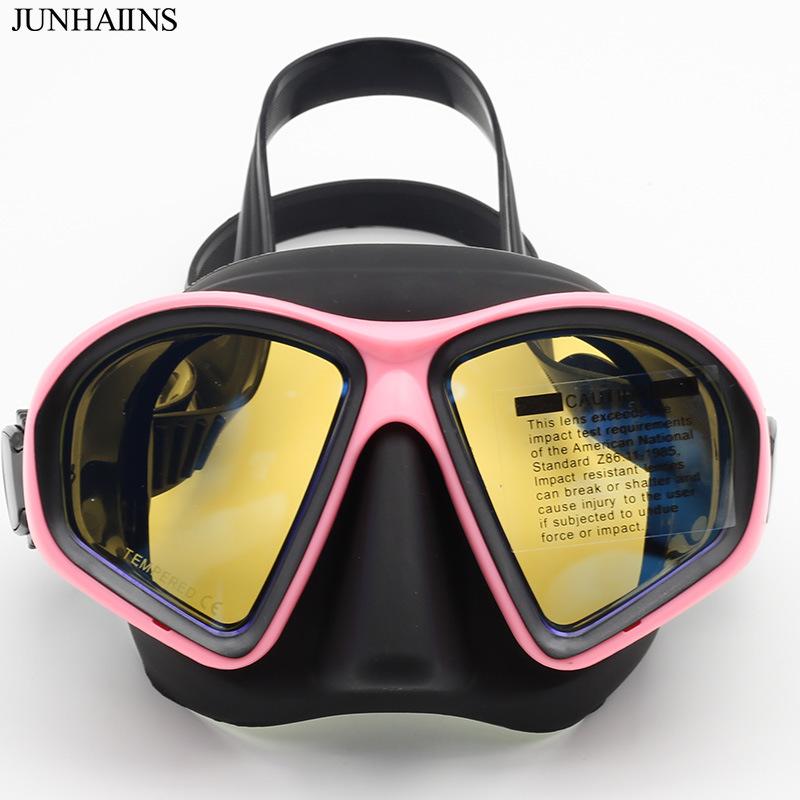 Low Volume Freediving Mask, Tempered Glass Lens Soft Silicone Waterproof Diving Gear for Snorkeling Spearfishing
