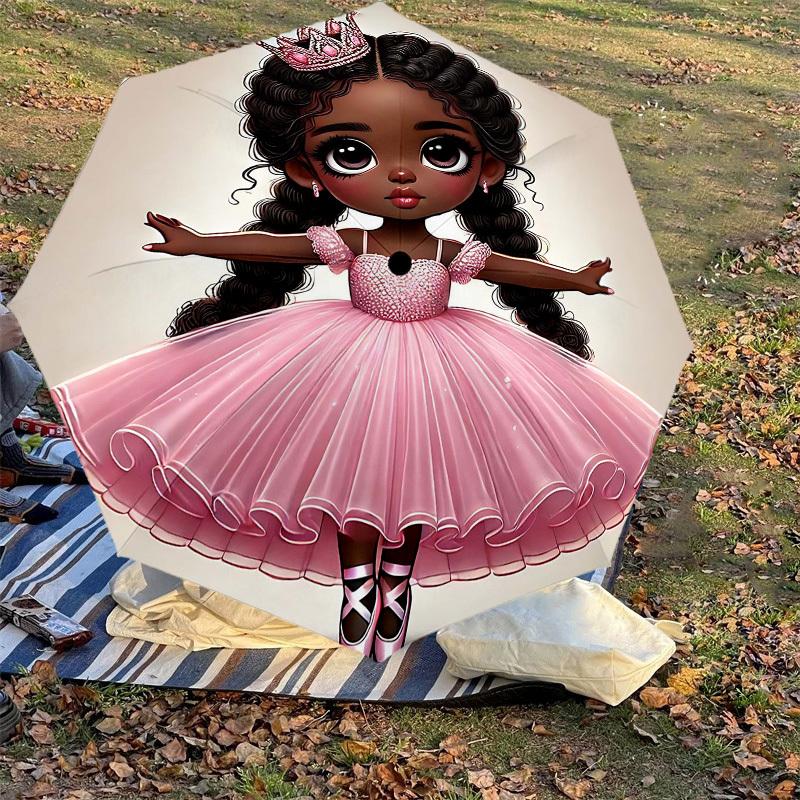 1PC Princess Ballet Umbrella-8-Rib Reinforced Portable Folding Travel Suitable for All Seasons Outdoor Daily Use-J400