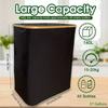 Foldable Fabric Recycling Bin with Lid, Large 140L Storage Box, Double-hole Bottle Holder with Lid, Eco-friendly