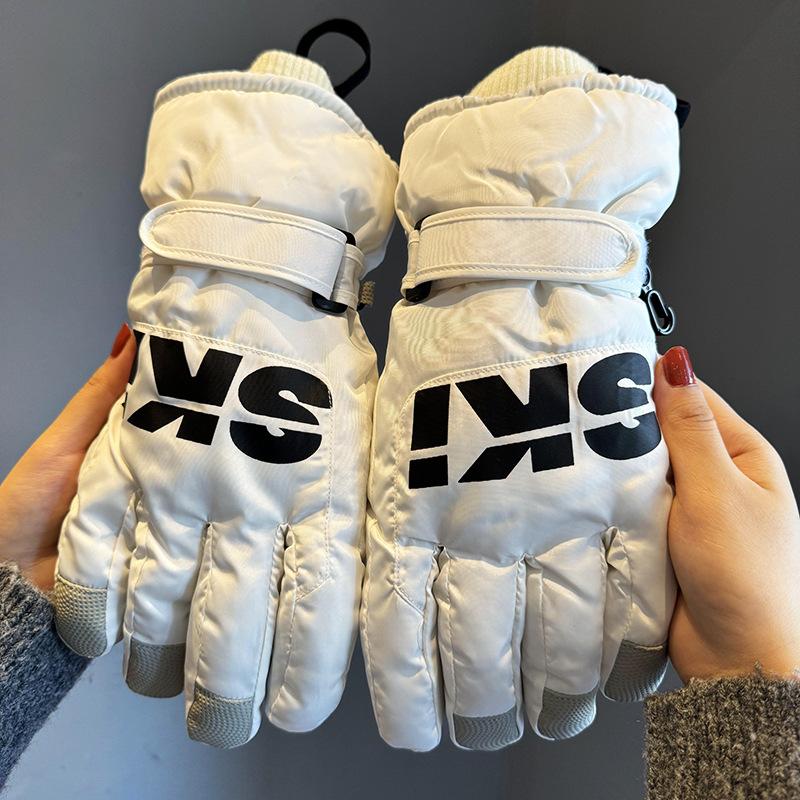 Men s cold-proof outdoor ski gloves, water-proof and non-slip velvet men s thermal gloves One size fits all