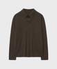 NOIRER Layered V-Neck Polo Knit (Deep Brown)