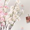Premium Artificial Cherry Blossom Branch - Realistic Two-Forked Floral Ornament for Indoor Decor and Hotel Reception