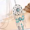 Boho Dreamcatcher Feather Turquoise Tassel Chain Charm Necklace Women Jewelry