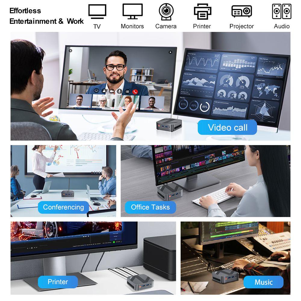 Ninkear MBOX 11 Mini PC, Intel Twin Lake N150 4 Cores Max 3.6GHz, 16GB RAM 512GB SSD, HDMI2.0 + DP1.4 (4K@60Hz) Dual Screen Display