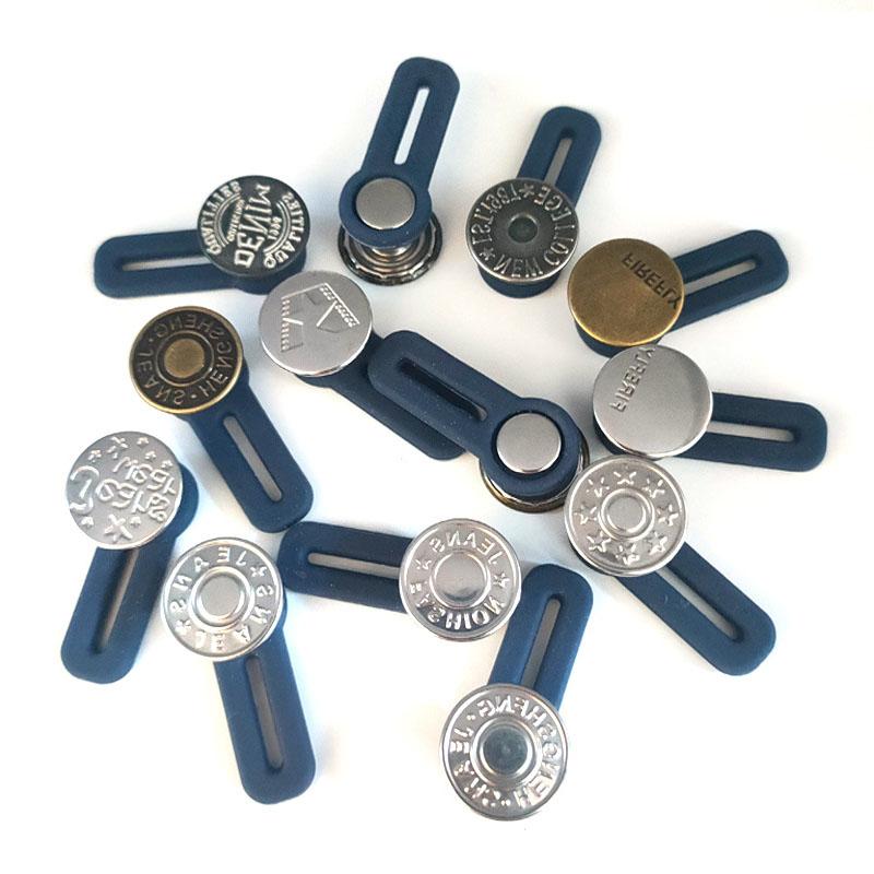 5PCS Metal Button Extender For Pants Jeans Free Sewing Adjustable Retractable Waist Extenders Button Waistband Expander