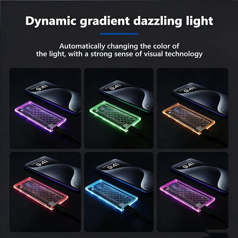 M.2 NVME NGFF SATA Dual Protocol SSD Case RGB Light 10Gbps PCIe SSD Enclosure USB3.2 Gan2 Type C Clear Hard Disk Box