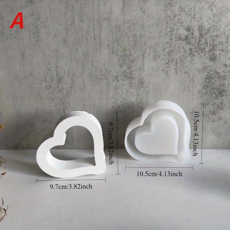 Hollow Love Plaster Decoration Mold DIY Handmade Heart Shape Candle Gypsum Silicone Mold Valentine's Day Gift Home Decoration