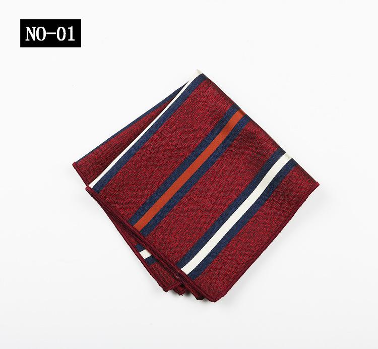 Pocket Towel Men'S Business Stripe Green Brown High-End Wedding Ceremony Handkerchief Small Square Towel