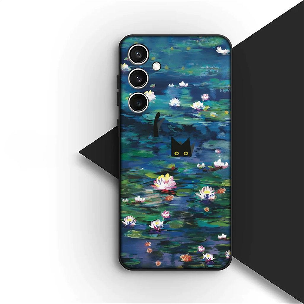 

Protective Cover for Xiaomi Poco C75 C65 C85 X7 X6 M8 F7 F8 Ultra F6 Pro Casing Phone Case Claude Monet Waterlily Cat Poco M8