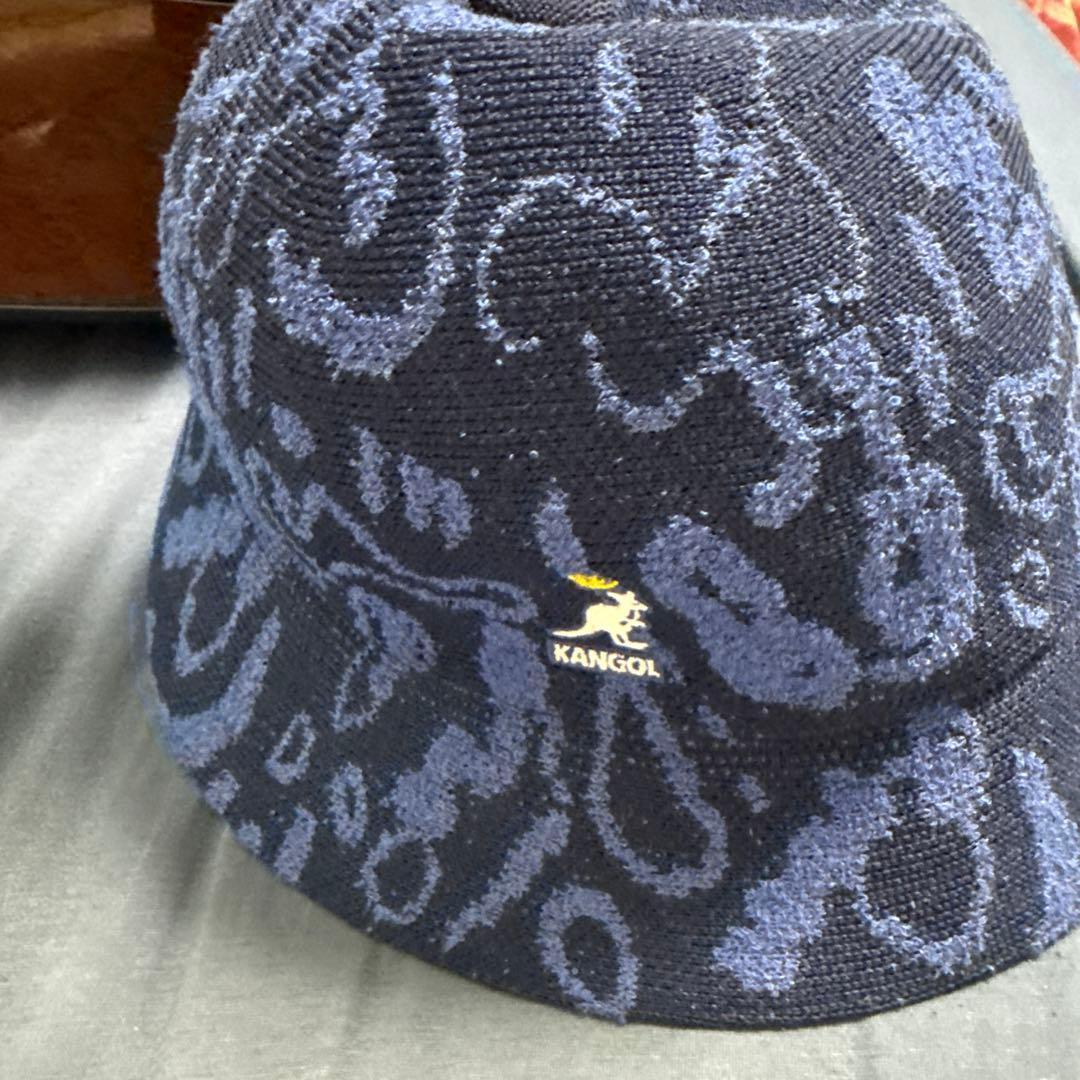 Used KANGOL bucket hat paisley pattern navy