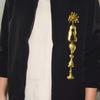 Metal Alloy Long Pendant Pins Exaggerated Pin Brooches Fashion Eyes Facial Brooches  Coat Accessory