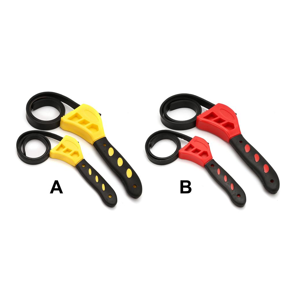 2 Pieces Multipurpose Rubber Strap Wrench Professional Simple Opening Wrenches Adjustable Belt Spanner Accessory
