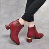 Pointed Leather Boots Fashion Boots Autumn and Winter New First-layer Cowhide Temperament Metal Buckle High-heeled Women's Boots