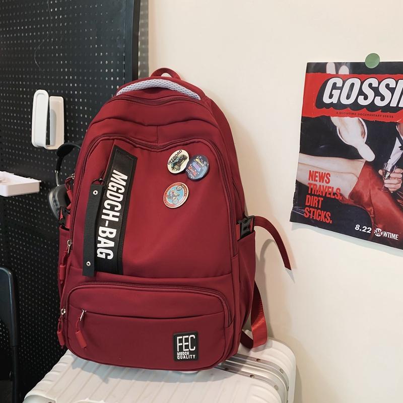 Female Large Capacity Backpack Letter Print College Style Student Waterproof Schoolbag Male Travel Backpack