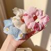 Solid Colour Camellia Flower Hair Ring Female Mori Fresh High Elasticity Scrunchie Sweet Hair Accessories