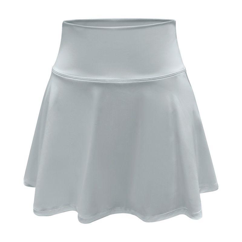 

Export New Arrival Stretch High Waist Fake Two-Piece Fashion Tape A- line Skirt Running Fitness Yoga Belt Pocket Skirt Summer Light gray overskirt XL