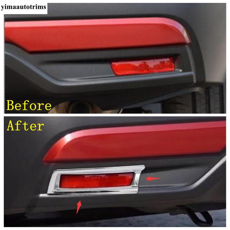 Rear Trunk Tail Lights Fog Lamp Decor Cover Trim For Nissan Kicks 2016 2017 2018   Car ABS Chrome Exterior Accessories