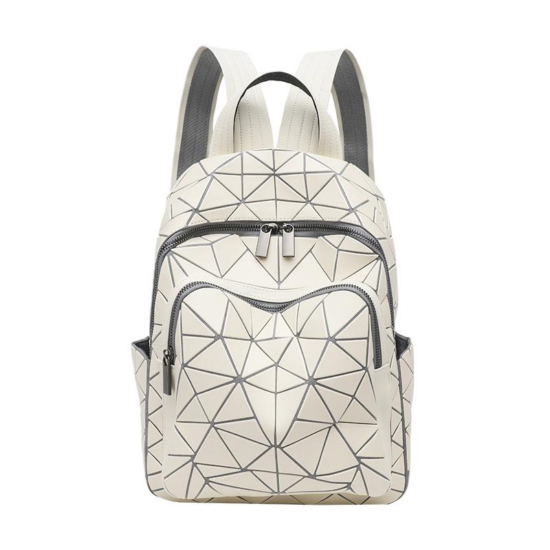 Summer fashion simple shoulder geometric rhombus women's bag trend travel large capacity backpack backpack