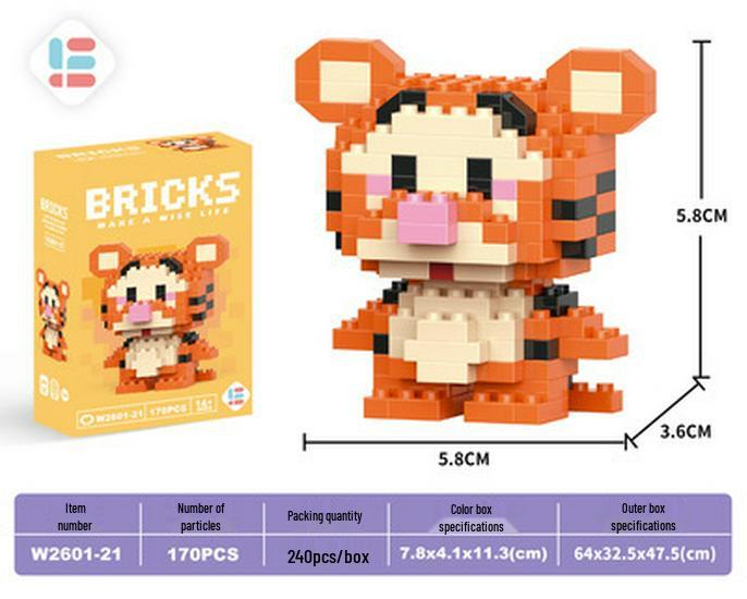 Cartoon Figurine Compatible Lego Bricks: Educational Micro Bricks Assemble Toy for Children