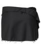 Peulleeoeob Asymmetrical Layered Mini Skirt (Fl-267_Black)