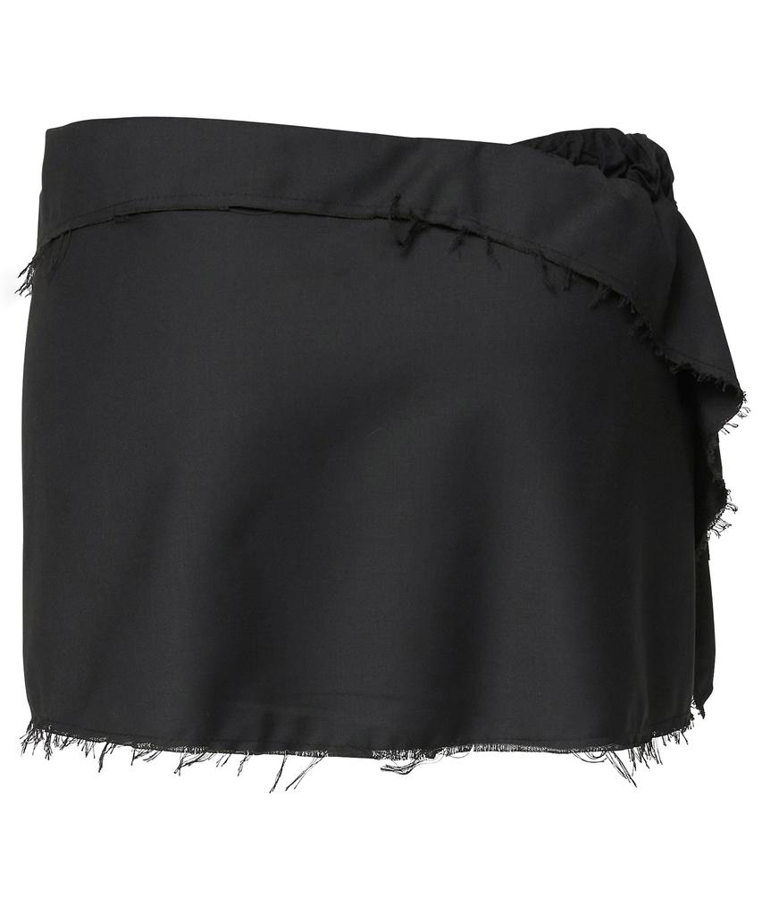 Peulleeoeob Asymmetrical Layered Mini Skirt (Fl-267_Black)