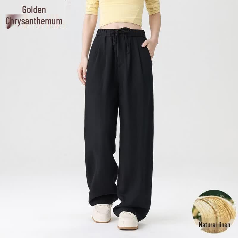 

Men s Linen Blend Loose Straight-Leg Pants M