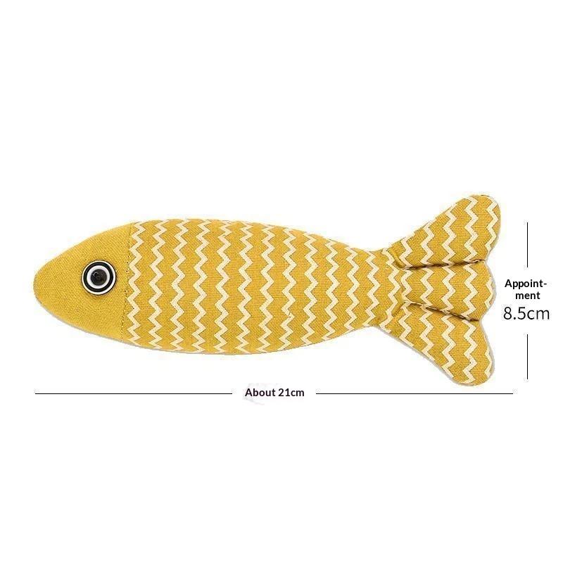 Cat Toy Self High Boredom Resistant Bite Clean Teeth Linen Fish Grinding Teeth Fun Cat Toy Cat Simulation Fish Toy Pet Supplies