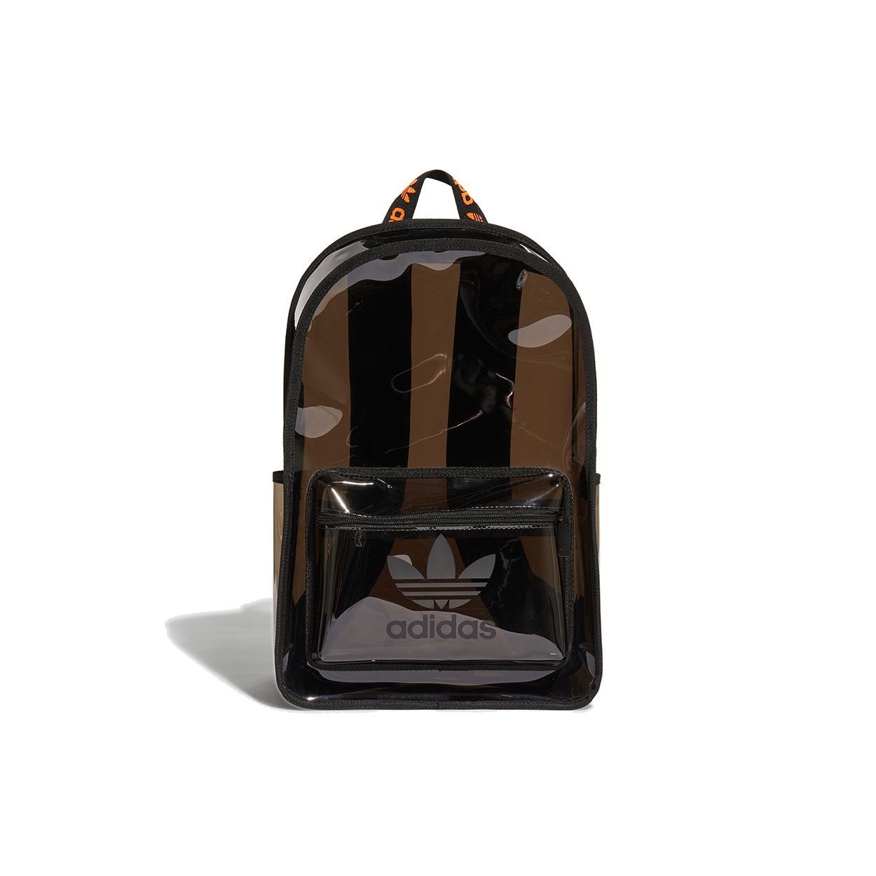 Adidas Originals Large Logo Zipper Backpack Unisex Backpack Translucent-Black H50999 Semi-Transparent Black